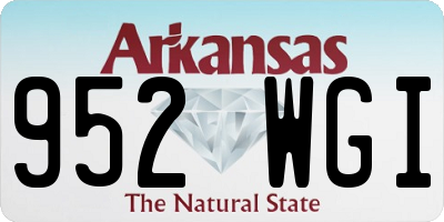 AR license plate 952WGI