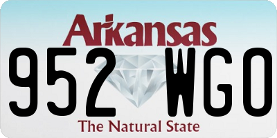 AR license plate 952WGO