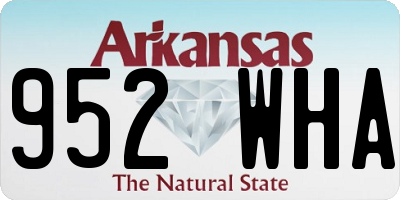 AR license plate 952WHA
