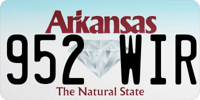 AR license plate 952WIR