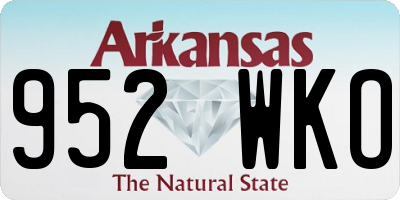 AR license plate 952WKO
