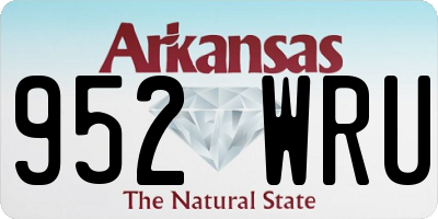 AR license plate 952WRU