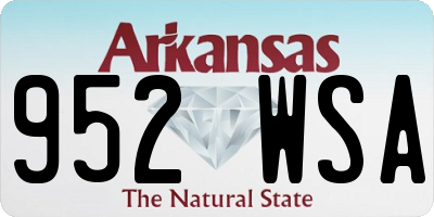 AR license plate 952WSA