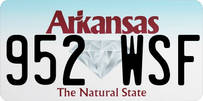 AR license plate 952WSF