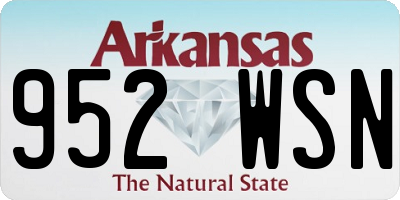 AR license plate 952WSN