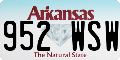 AR license plate 952WSW