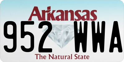 AR license plate 952WWA