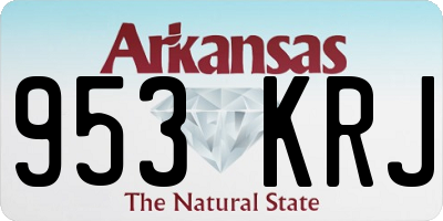 AR license plate 953KRJ