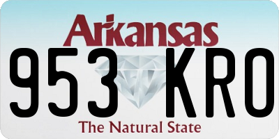 AR license plate 953KRO