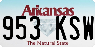 AR license plate 953KSW