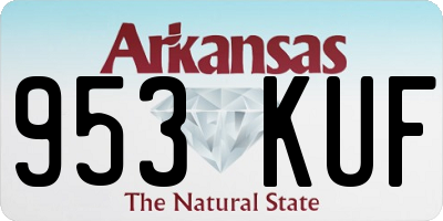 AR license plate 953KUF