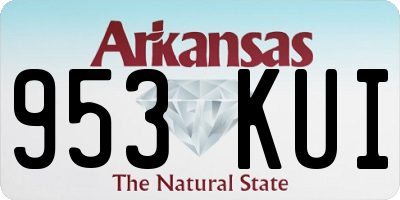 AR license plate 953KUI