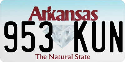 AR license plate 953KUN