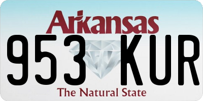AR license plate 953KUR