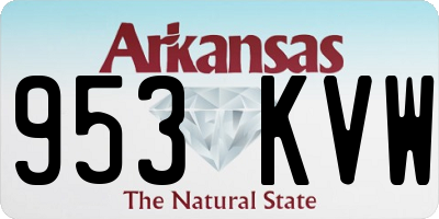 AR license plate 953KVW