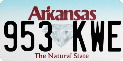 AR license plate 953KWE