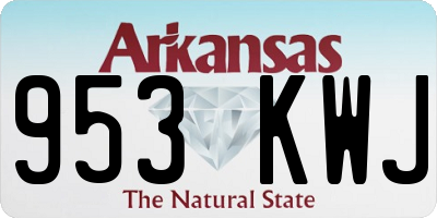 AR license plate 953KWJ