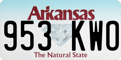 AR license plate 953KWO