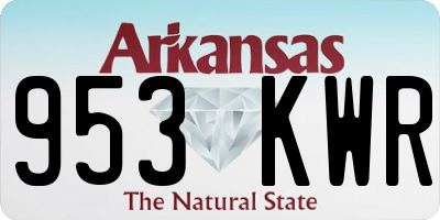 AR license plate 953KWR