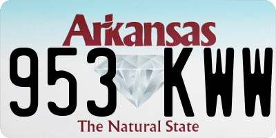 AR license plate 953KWW