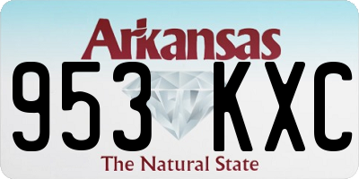 AR license plate 953KXC