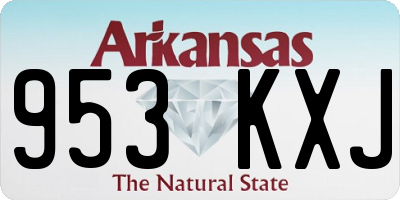 AR license plate 953KXJ