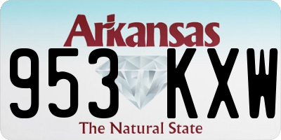AR license plate 953KXW