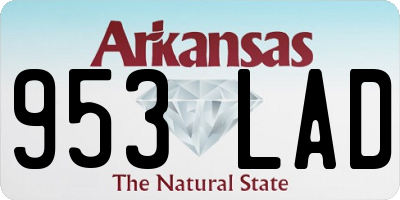 AR license plate 953LAD
