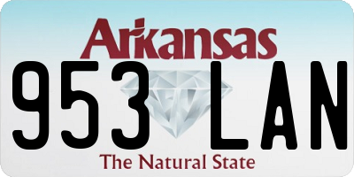 AR license plate 953LAN