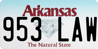 AR license plate 953LAW