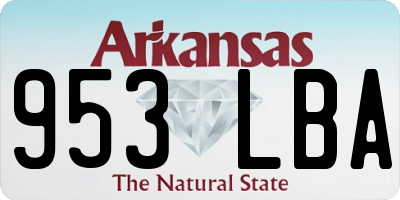 AR license plate 953LBA