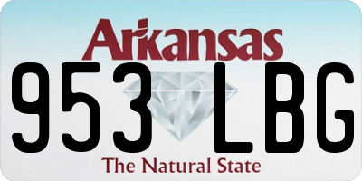 AR license plate 953LBG