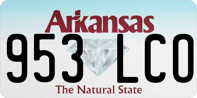 AR license plate 953LCO