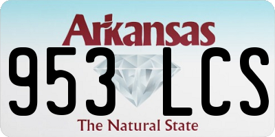 AR license plate 953LCS