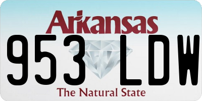 AR license plate 953LDW