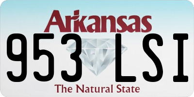 AR license plate 953LSI