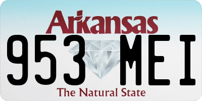 AR license plate 953MEI