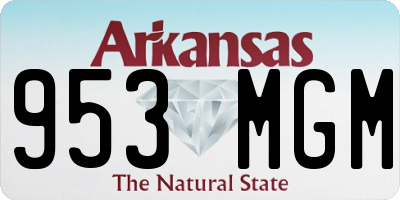 AR license plate 953MGM