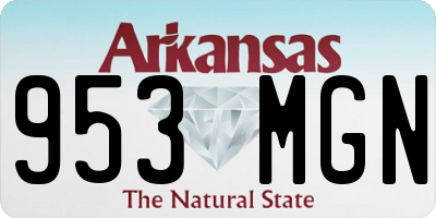 AR license plate 953MGN
