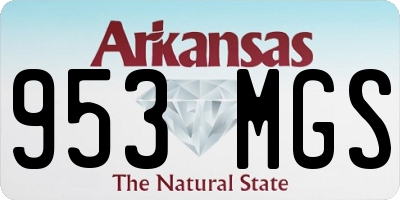 AR license plate 953MGS