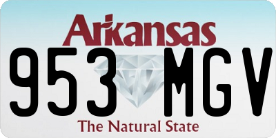 AR license plate 953MGV