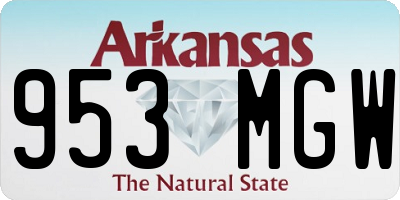 AR license plate 953MGW
