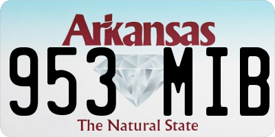AR license plate 953MIB
