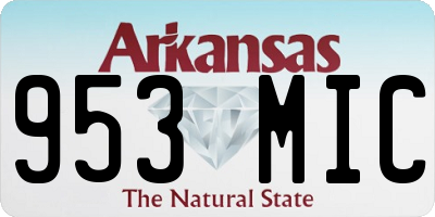 AR license plate 953MIC