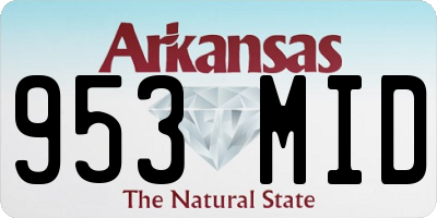 AR license plate 953MID