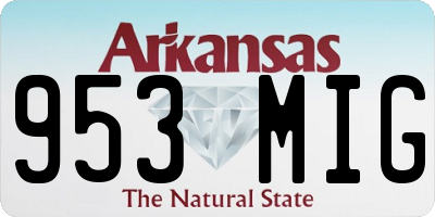 AR license plate 953MIG