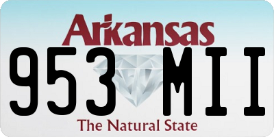AR license plate 953MII