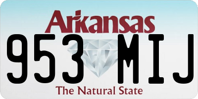 AR license plate 953MIJ