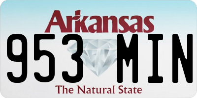 AR license plate 953MIN