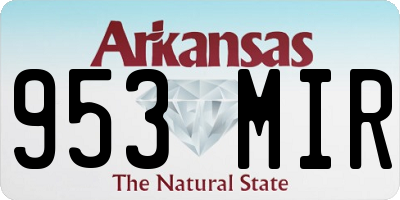 AR license plate 953MIR